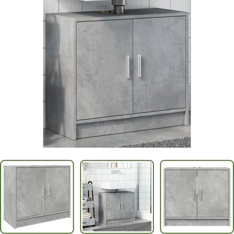 vidaXL Betonfarbe - Waschbeckenunterschrank Betongrau 63x29x55 cm Holzwerkstoff (1/5)