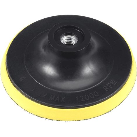 Platorello gomma levigatura lucidatura 7" 180mm velcro strappo disco abrasivo M14 nero