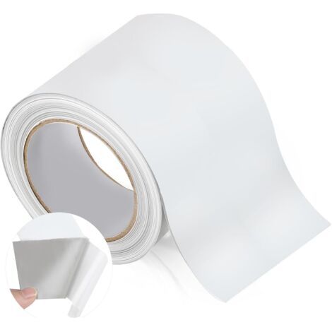 Ruban d'étanchéité en butyle blanc 10 cm x 5 m, ruban d'étanchéité renforcé en EPDM, ruban butyle auto-adhésif, ruban en caoutchouc butyle super imperméable, ruban d'étanchéité pour toit (1/5)