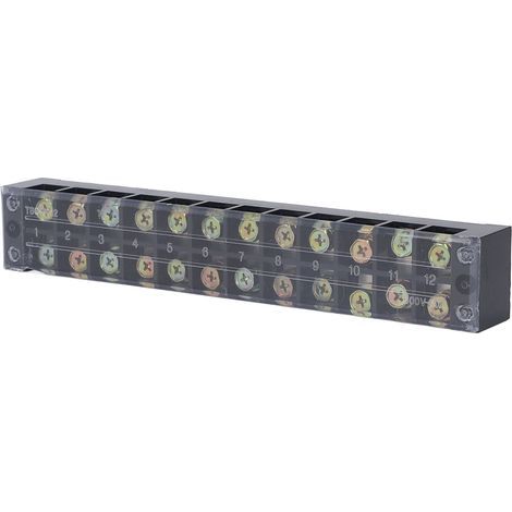 Bloc de connexion à vis 60A 600V, 12 pôles avec protection pour installations électriques haute puissance (1/5)