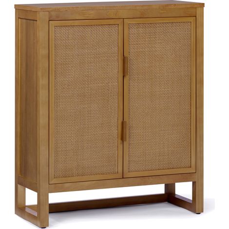 Teamson Home Hatteras Sideboard Accent Cabinet 2 Rattan Doors, Natural (1/5)