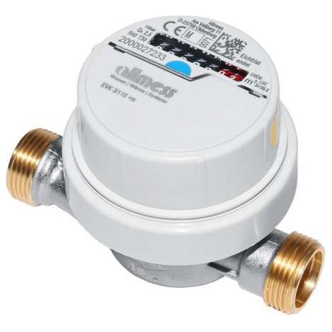 Allmess Universal VSystem Wasserzähler kalt warm Wohnungswasserzähler verchromt QN 1,5 110mm EJ 2025