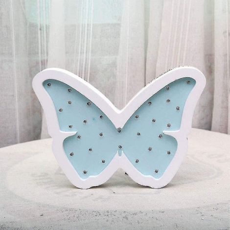 Lampe papillon, veilleuse pour enfants, décoration murale lumineuse d'ambiance pour chambre/salon (bleue) (1/5)