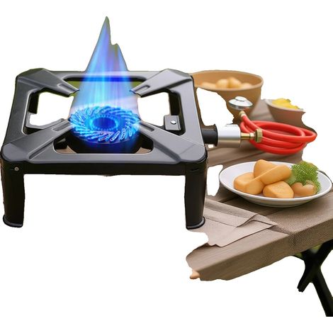Quemador de gas, hierro fundido robusto, cocina al aire libre, potencia máxima de 9,8 kW. (1/2)