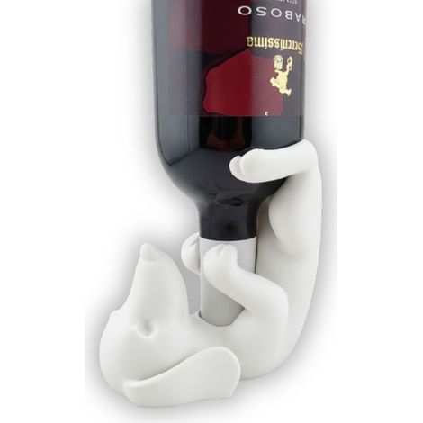 Portabottiglie/portaolio/portabottiglie a forma di bassotto bianco, decorazione per la cucina (1/3)