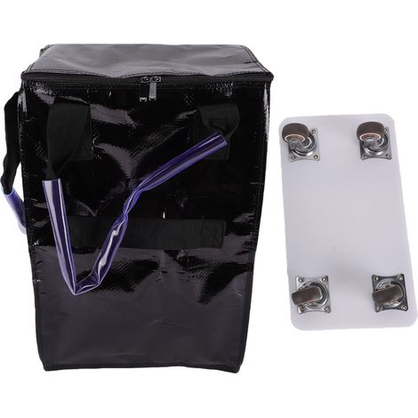 Chariot de courses pliable en tissu à roues portable haute capacité de charge pour camping extérieur, centre commercial noir (1/5)