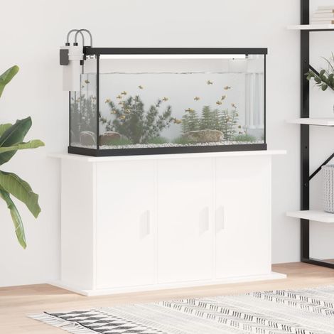 Meuble Blanc Pour aquariums de 100 X 40 cm. 3 Portes Support solide et stable pour aquariums (1/5)