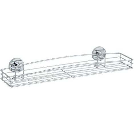 Étagère de salle de bain Milazzo WENKO, fixation adhésive Vacuum-Loc sans perçage, acier chromé (1/5)