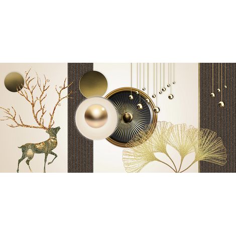 Papier peint panoramique - Cerf Design 3D - 130 cm x 61 cm (1/2)