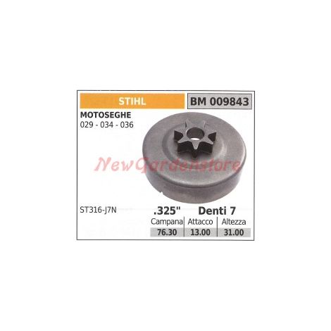Pignone campana frizione motosega STIHL 029 034 036 009843