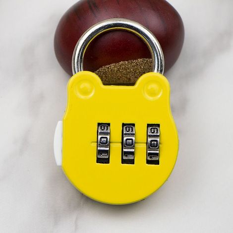 Serrure mini serrure à combinaison cadenas petit cadenas armoire petit sac à dos valise gymnase casier tiroir maison(jaune) (1/5)