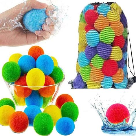 Lot de 60 balles d'eau réutilisables - Jouets aquatiques d'extérieur pour enfants et adultes, parfaits pour les jeux de fête d'été (1/3)