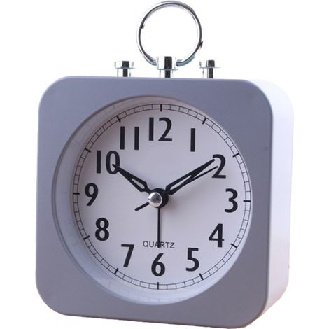 Réveil silencieux, horloge de bureau pour étudiant âgé, lumière douce, style simple et luxueux, horloge de chambre, style 2