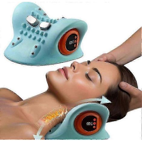 Appareil de massage des épaules et de la nuque avec thérapie par la chaleur EMS pour hommes et femmes - Soulagement et traction de la colonne cervicale (massage électrique) (1/5)