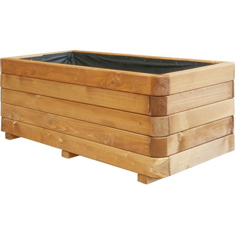 Pflanzkasten Ingo 100x45 cm Gelb Gebeizt mit Wurzeltuch Blumenkasten Blumenkübel