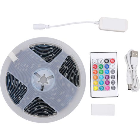 Bande LED RGB étanche USB WiFi avec télécommande 5V pour fêtes, bars et salons