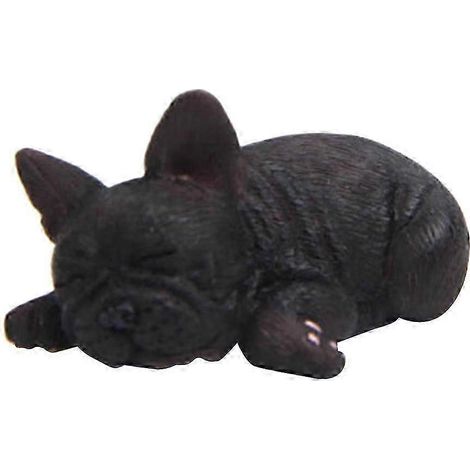 Statuette de chien endormi, modèle réduit, accessoire de décoration pour la maison, la table ou la voiture-A-black (1/5)
