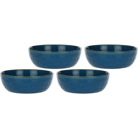 Set of 4 Concerto Blu Avio Salad Bowls - Navy Blue, 20 cm