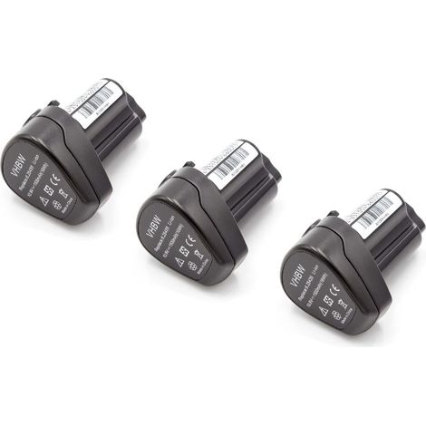 vhbw 3x batería compatible con Metabo PowerMaxx BS Quick Basic, PowerMaxx BS Pro, PowerMaxx BS Quick herramienta (1500 mAh, Li-Ion, 10,8 V)