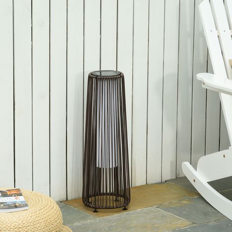 Lampada solare da giardino LED automatica in rattan, IP44, Ø 21,5 x 61 cm, marrone OKMYHOME (1/5)
