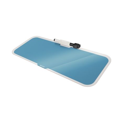 Memoboard Cosy 46,3 x 9 x 19,5 cm (B x H x T) inkl. 1 Stiftehalter 1 Marker mit Wischer Sicherheitsglas blau (1/2)
