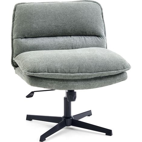 Chaise pivotante à assise croisée / Fauteuil lounge Criss Cross 20 Tissu vert hjh LIVING (1/5)