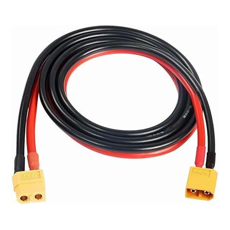 Câble d'alimentation XT60 mâle vers femelle 12 AWG connecteur de câble d'extension pour batterie RC portable panneau solaire (1/5)