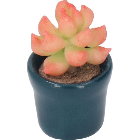 Plante miniature en argile dans un pot, échelle 1:12, réplique détaillée, décoration pour maison de poupée. (1/5)