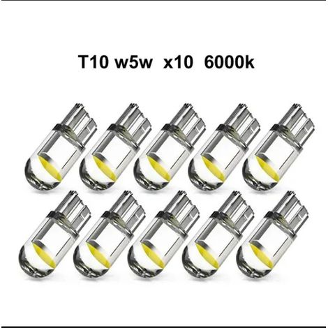 10 Pieces White,T10 w5w LED with 1 COB LED chip 12v DC 10 pieces white (1/5)