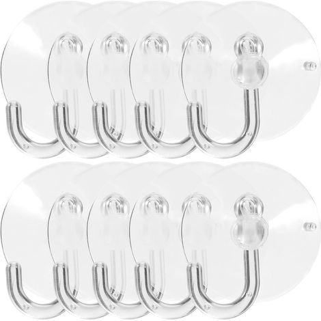 Lot de 50 crochets à ventouses en plastique pour salle bain et cuisine, faciles appliquer sur les (1/5)