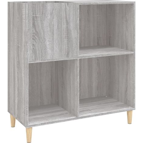 Armoire à disques,Meuble de Rangement,Meuble TV sonoma gris 84,5x38x89 cm bois d'ingénierie -50199 (1/5)
