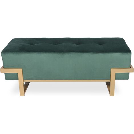 Banquette Selena Velours vert pieds doré (1/2)