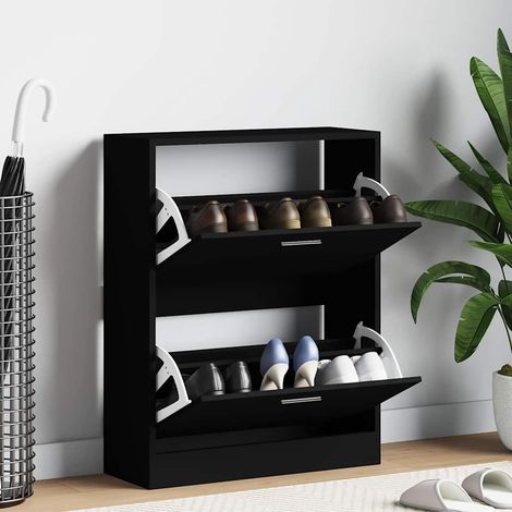 vidaXL Armoire à chaussures Noir 63x24x81 cm Bois d'ingénierie (1/5)