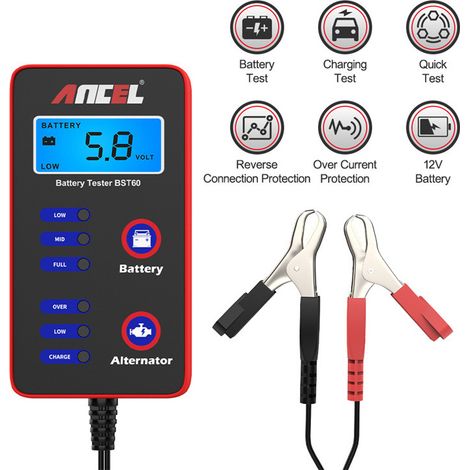 Tester per batterie auto BST60, analizzatore per batterie auto da 12 V, strumento di test per batterie auto (1/4)