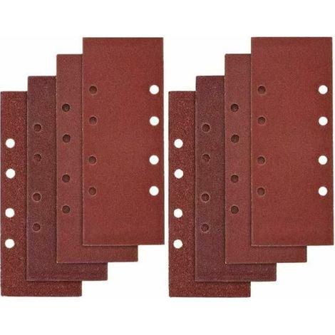 20 feuilles abrasives 93 x 185 mm perforées 8 trous papier abrasif assorti pour bois métal crochet et boucle tampons pour ponceuse orbitale (40 grains) (1/5)