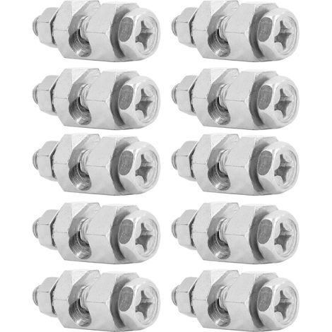 10PCS Pince de Serrage pour Câble Parafoudre Hexagone Externe en Cuivre, Clip de Mise à la Terre pour Panneaux Solaires Photovoltaïques (1/5)