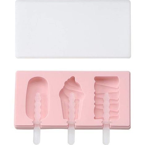 Moule à glace siamois avec couvercle, moule à glace en silicone pour bâtonnets de glace, moule à glace maison à faire soi-même