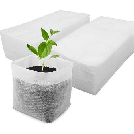 CSPARKV Lot de 200 sacs de culture non tissés biodégradables pour plantes, légumes, fleurs, fruits, arbres, plantation, transplantation pour la maison et le jardin (200, 12 x 15 cm) (1/5)
