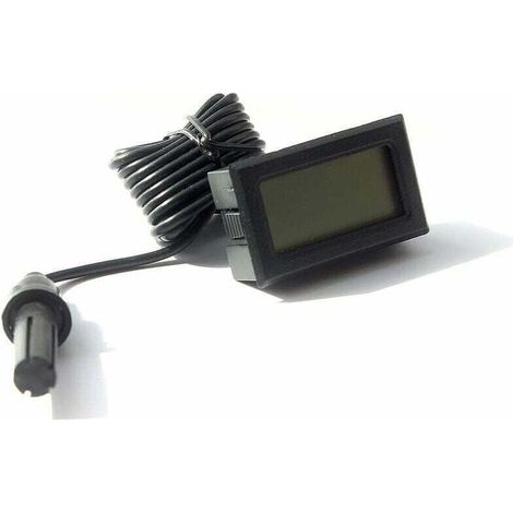 YMYNY Eingebautes digitales Tuner-Thermometer-Hygrometer mit externer Sonde für Inkubator, Aquarium, Geflügel, Reptilien (schwarz) (1/4)