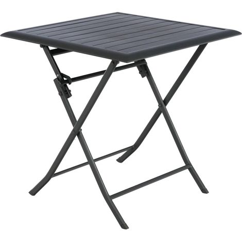 Quadratischer klappbarer Gartentisch Azua in Graphitgrau - 2 Plätze (1/2)