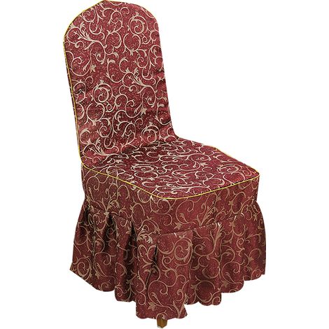 2 Housses de chaise, tissu extensible polyester, jupe avec élastique antidérapant, pour salle à manger mariage (1/5)