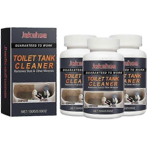 3 piècesNettoyant instantané pour réservoir de WC en poudre, élimine la rouille et autres dépôts minéraux, sans frotter, 100 g (1/5)