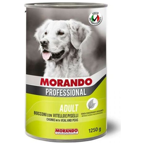 BOCCONI PER CANI MORANDO 405 gr, Gusto vitello e piselli - Per cani adulti Q.TA 24 (1/3)