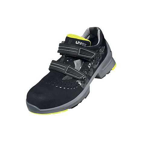 uvex Sandales noires/jaunes uvex 1, S1, Pointure EU: 46