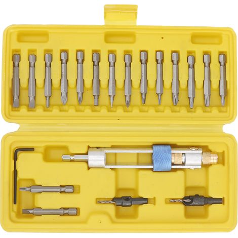 Kit de tournevis avec embouts en acier rapide, cruciformes/fentes, forets fraisés, outillage de quincaillerie (1/5)