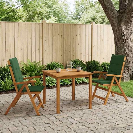 vidaXL Conjunto de comedor de jardín de 3 piezas 2 plaza Verde (1/5)