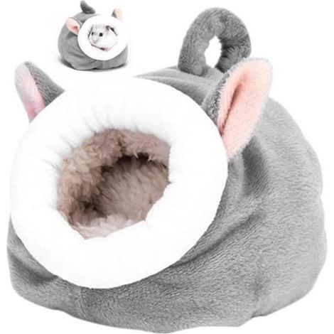 Nid en Coton - Non spécifié - 2 Pièces - Gris - Pour Hamster et Petits Animaux - Sac de Couchage Confortable (1/4)