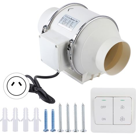 Ventilateur extracteur d'air en ligne haute efficacité pour salle de bain (10 cm) 40 W (1/5)
