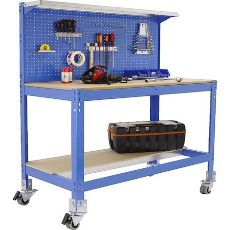 Simonrack Banco da Lavoro Pro blu con ruote capacità 120 kg