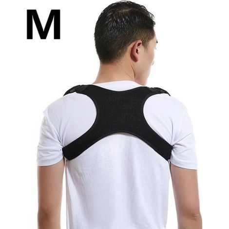 Correcteur de posture - Redresse Dos - Ajustable - Respirant - Pour Adultes - Noir - Taille M (1/4)